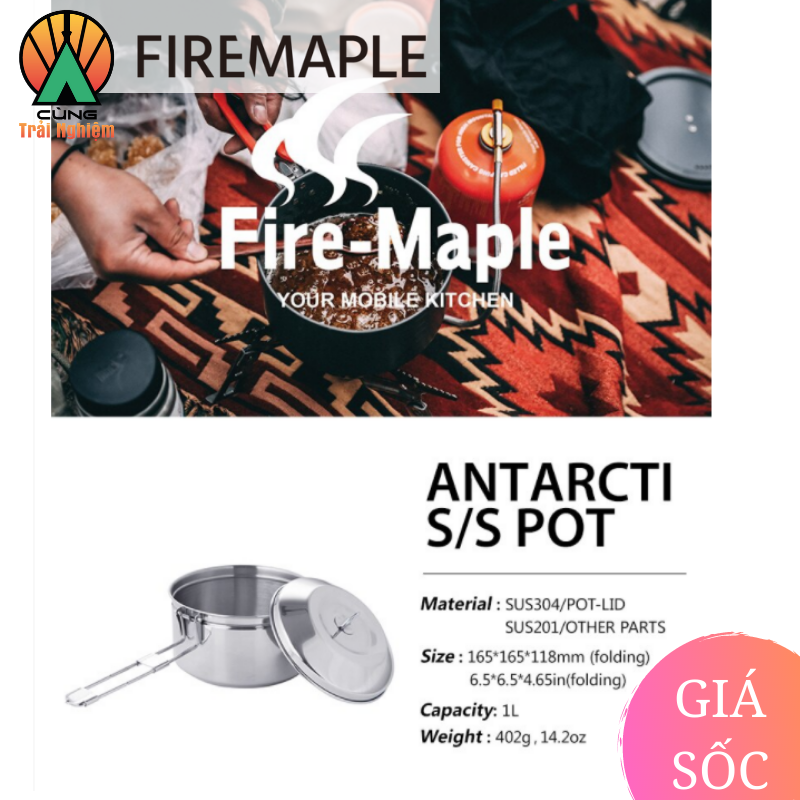 Nồi Antarcti Thép Không Gỉ Chuyên Dụng Fire Maple Cho Nấu Ăn Ngoài Trời Antarcti stainless steel pot